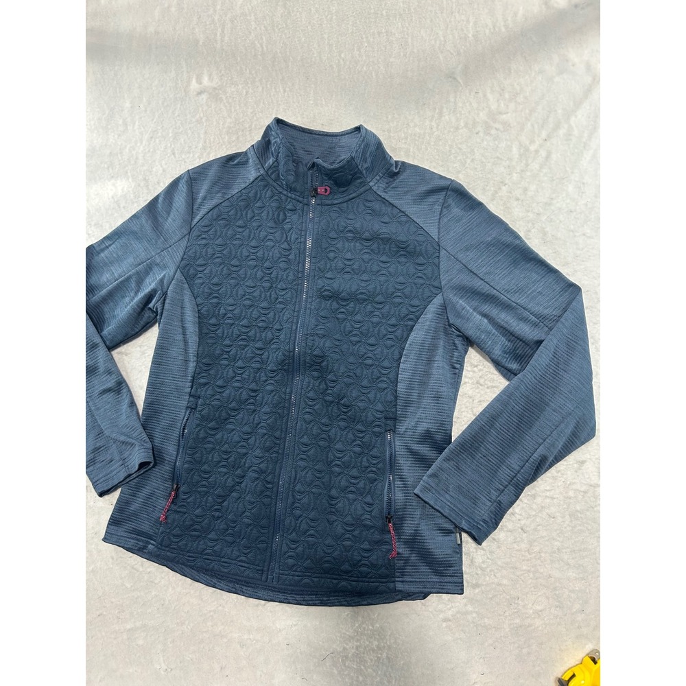 Killtec Women Blue Quilted Full Zip Fleece Jacket Size 12 US 42 D Mid Layer